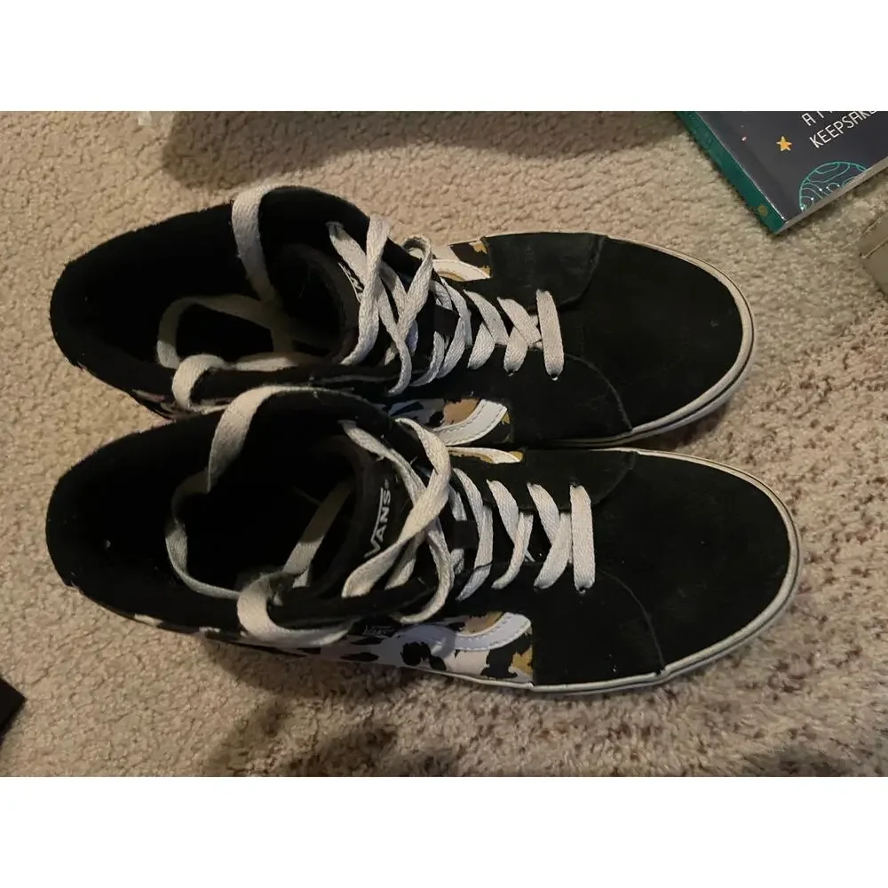Vans womens 6 hightop cheetah print shoes